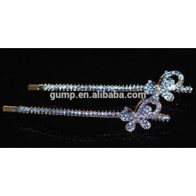 New Butterfly Design Shiny Blue Rhinestone Bobby pin Crystal Barrette